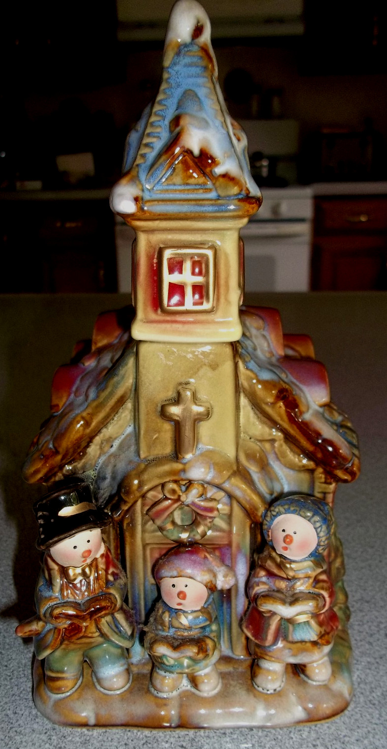 Elements Church Porcelain Figurine with Caroling Snowmen 9 in. tall Glazed Kohls