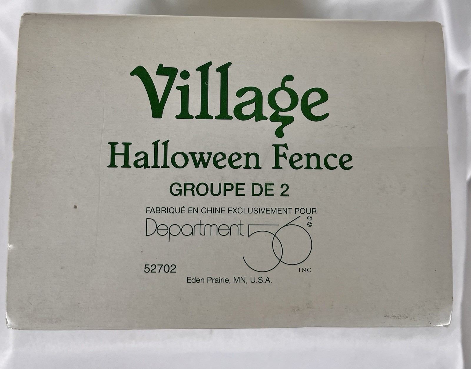 Dept 56 Village Halloween Pumpkin Fence Set of 2 In Original Box 52702