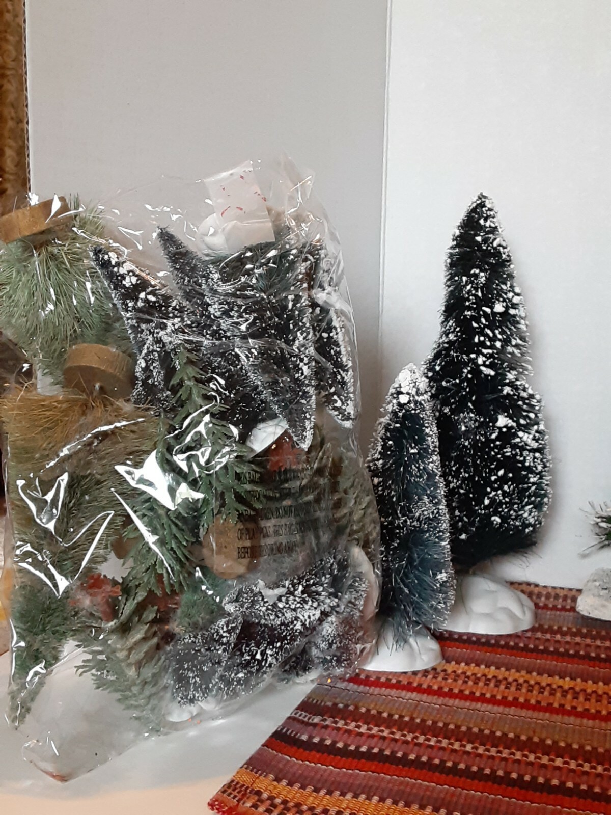 LEMAX 37 Snow Covered Evergreen Bottle Brush Trees LOT Christmas Village Dept 56