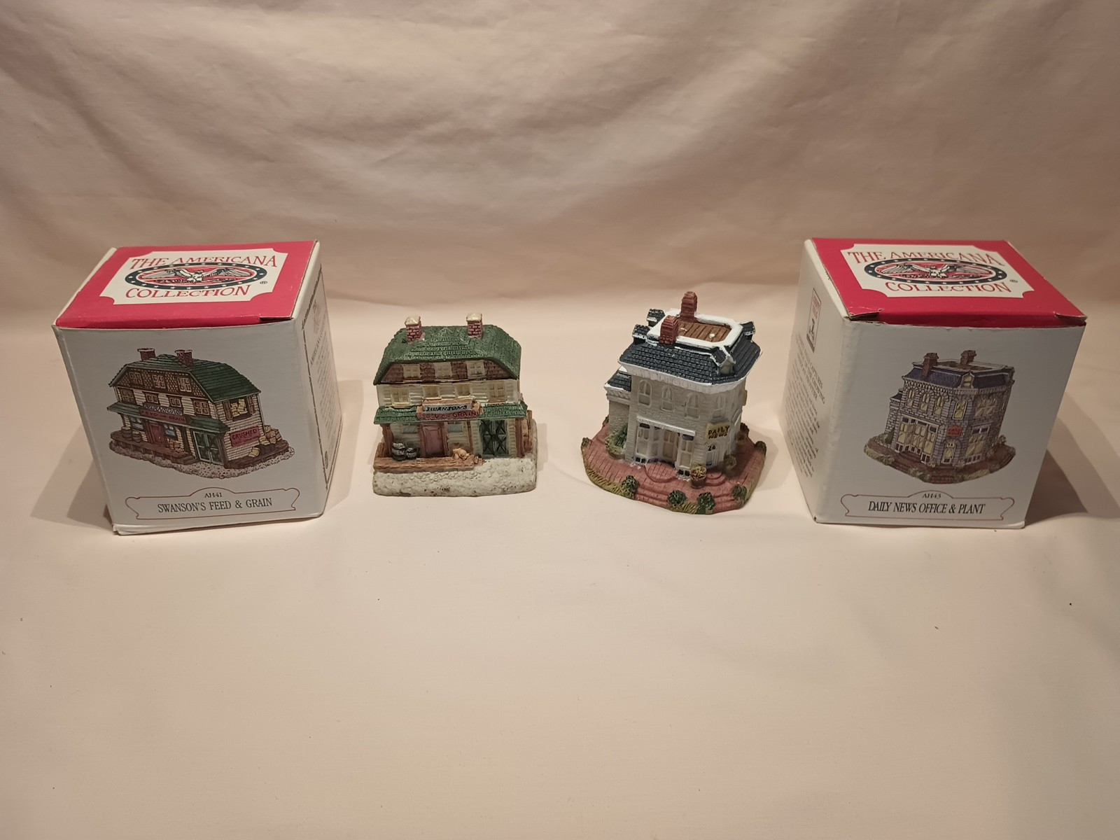 Vintage The Americana Collection Village Houses 13 Pieces, about 3 inches tall