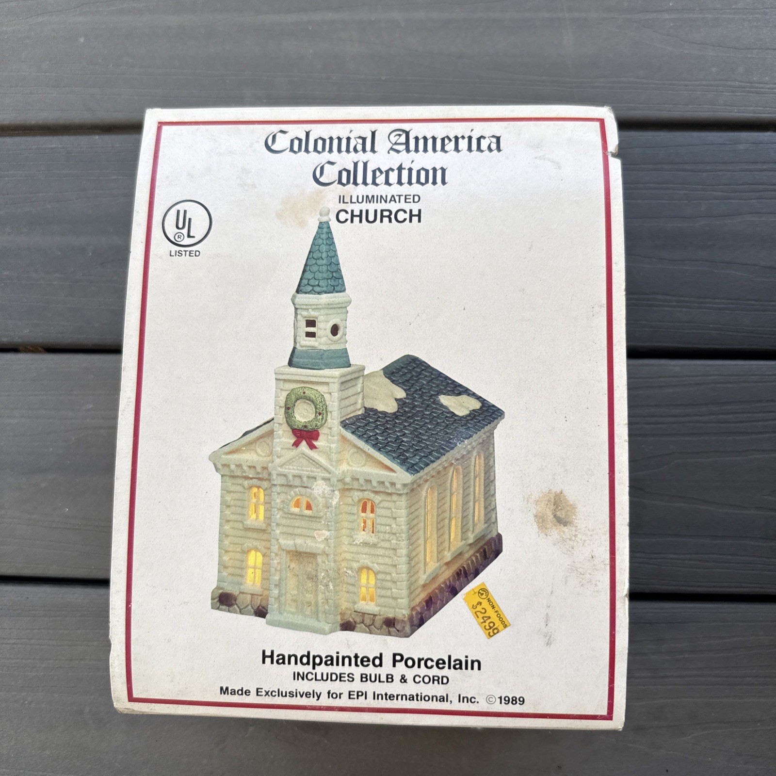 1989 Colonial America Collection Illuminated Church Handpainted w/Box Free Ship