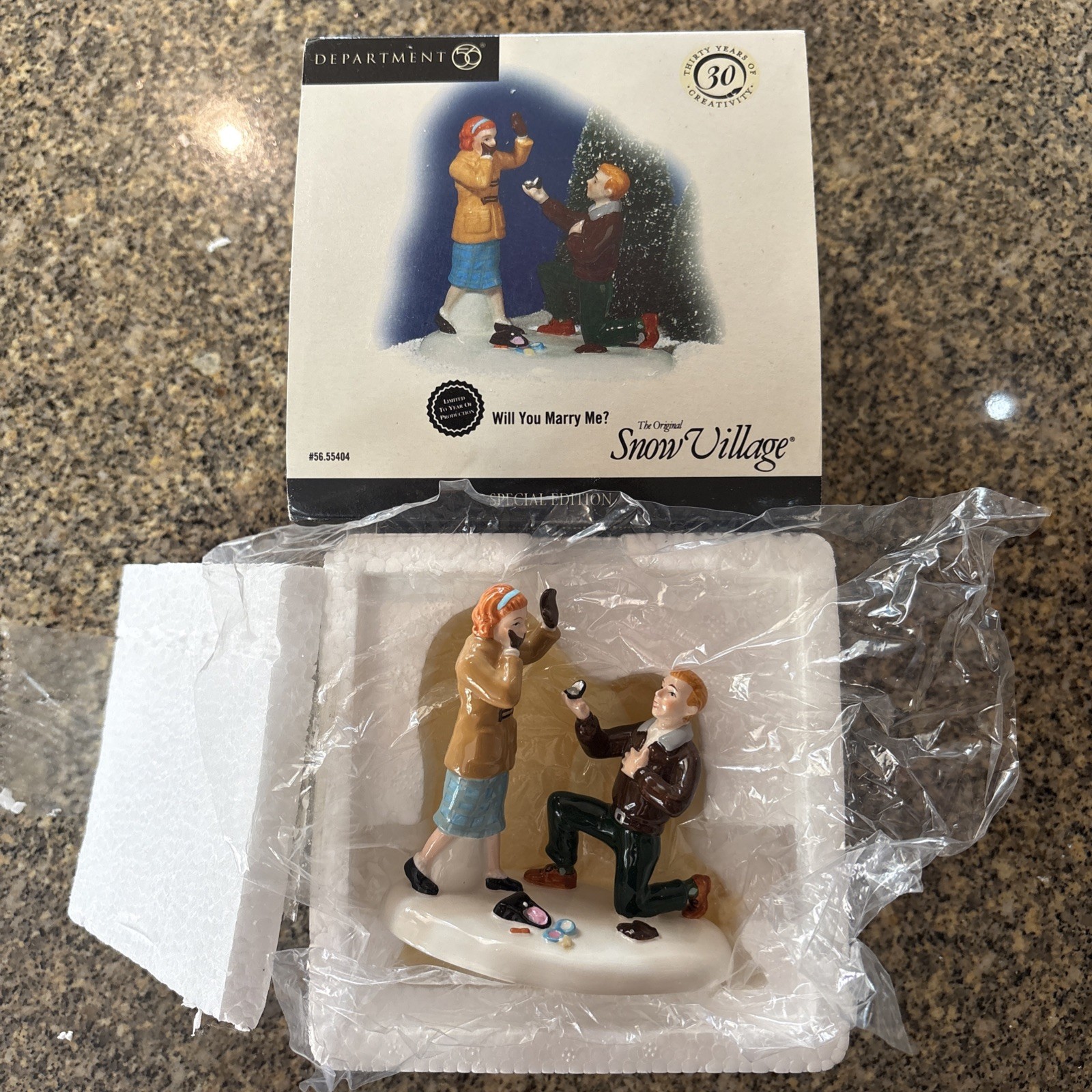 Department 56 Snow Village “Will You Marry Me?” Figure 2005 Orig Box Limited ’05