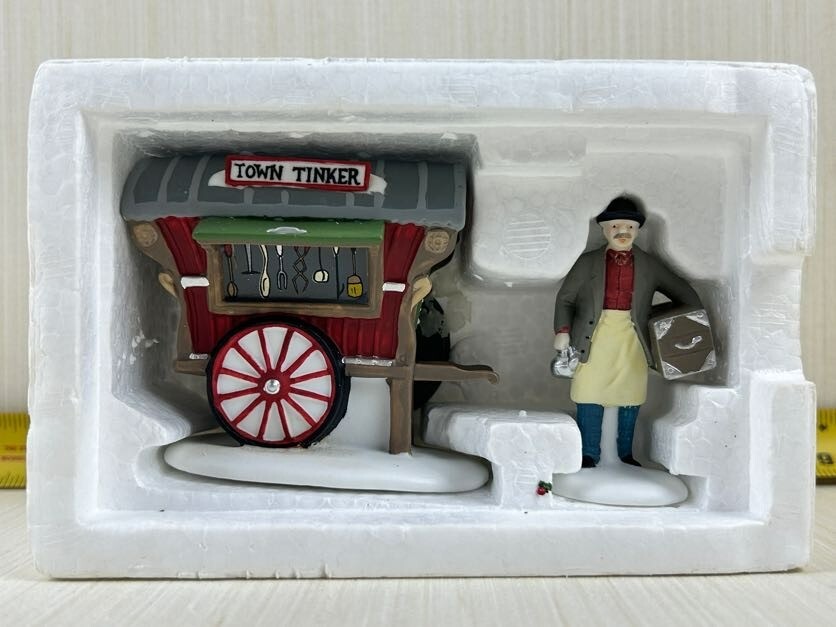 Department 56 Town Tinker set of 2 #5646-4 Cart & Man Heritage Village