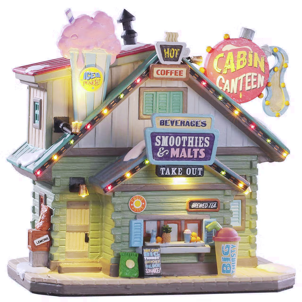 Lemax 2019 Cabin Canteen Vail Village #95470 Lights Along Cornices On Lumination