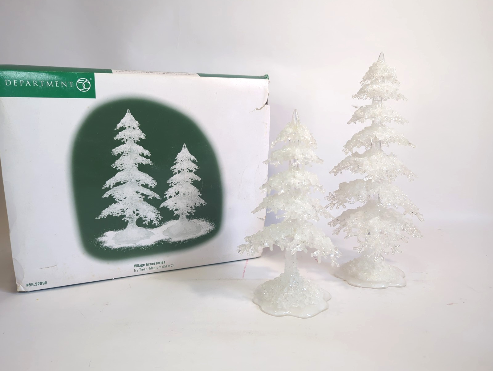Dept 56 Village Accessories – Icy Trees, Medium – Set of 2 M1