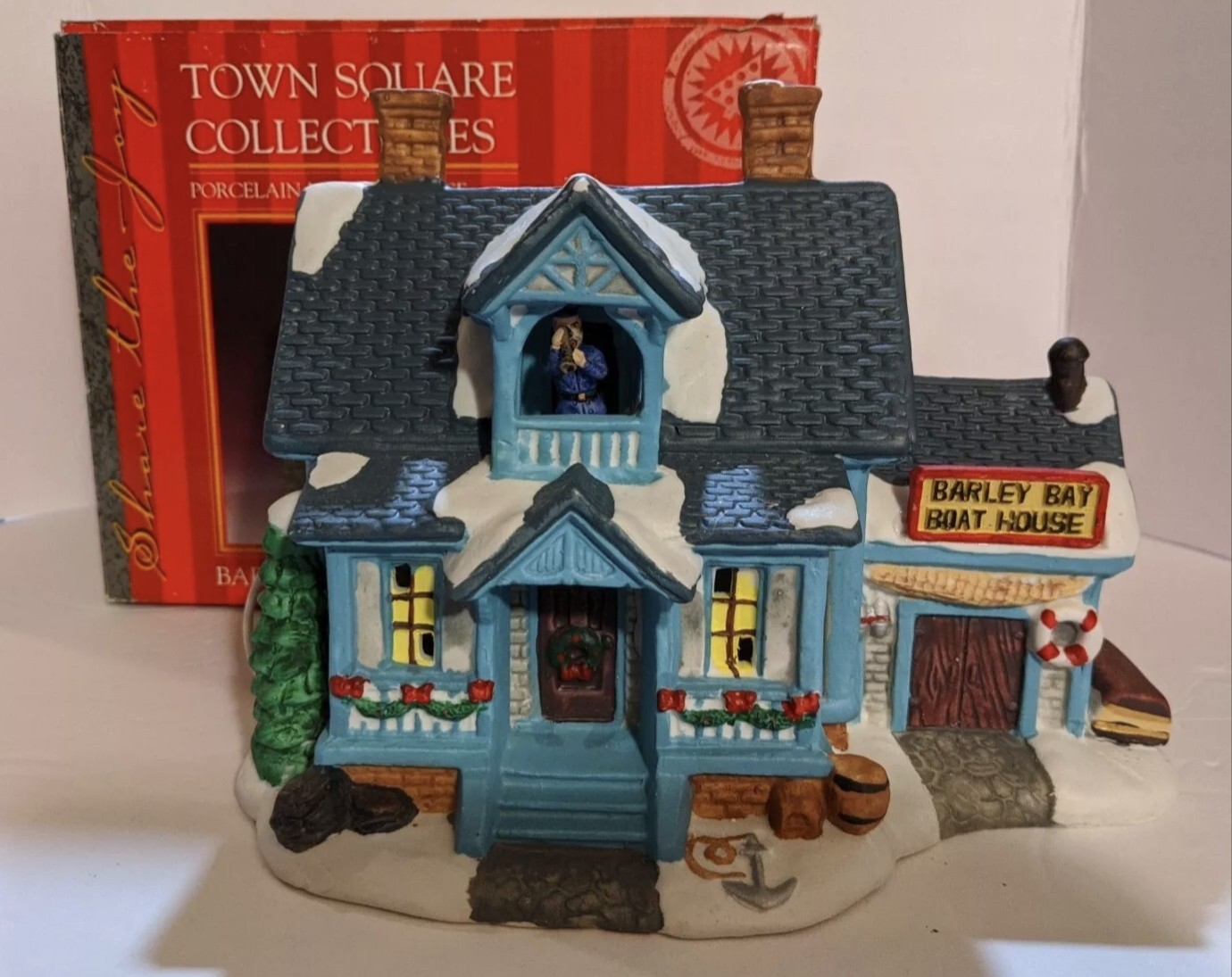 Town Square Collectibles Barley Bay Boat House Christmas Village, Share the Joy