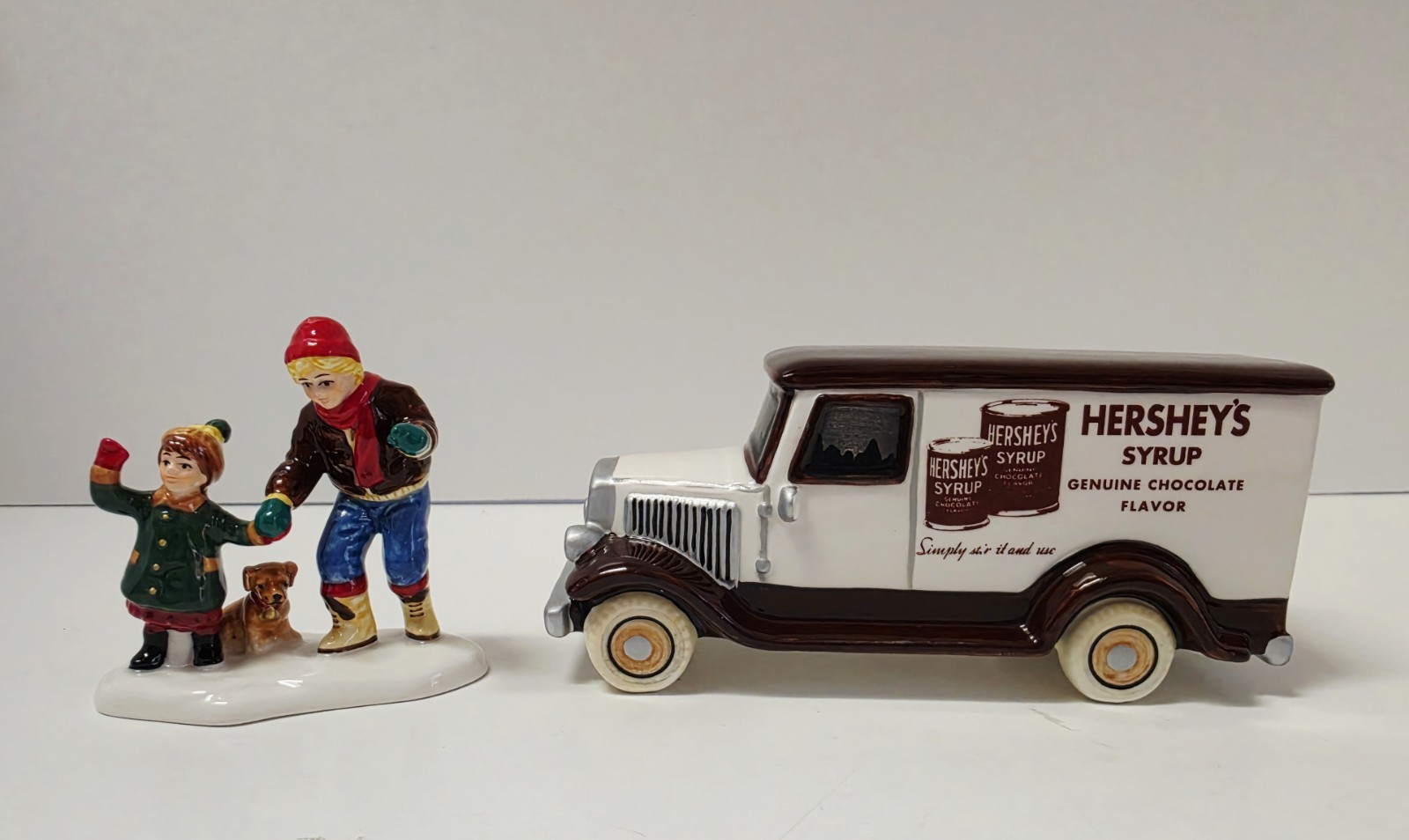 Department 56 KIDS LOVE HERSHEY’S Set Snow Village Truck Kids Track Compatible