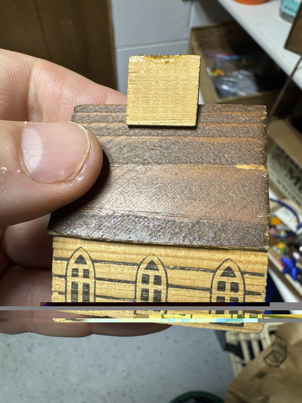 VTG Erzgebirge German Wooden Miniature Village Houses Church Horse Trees Lot