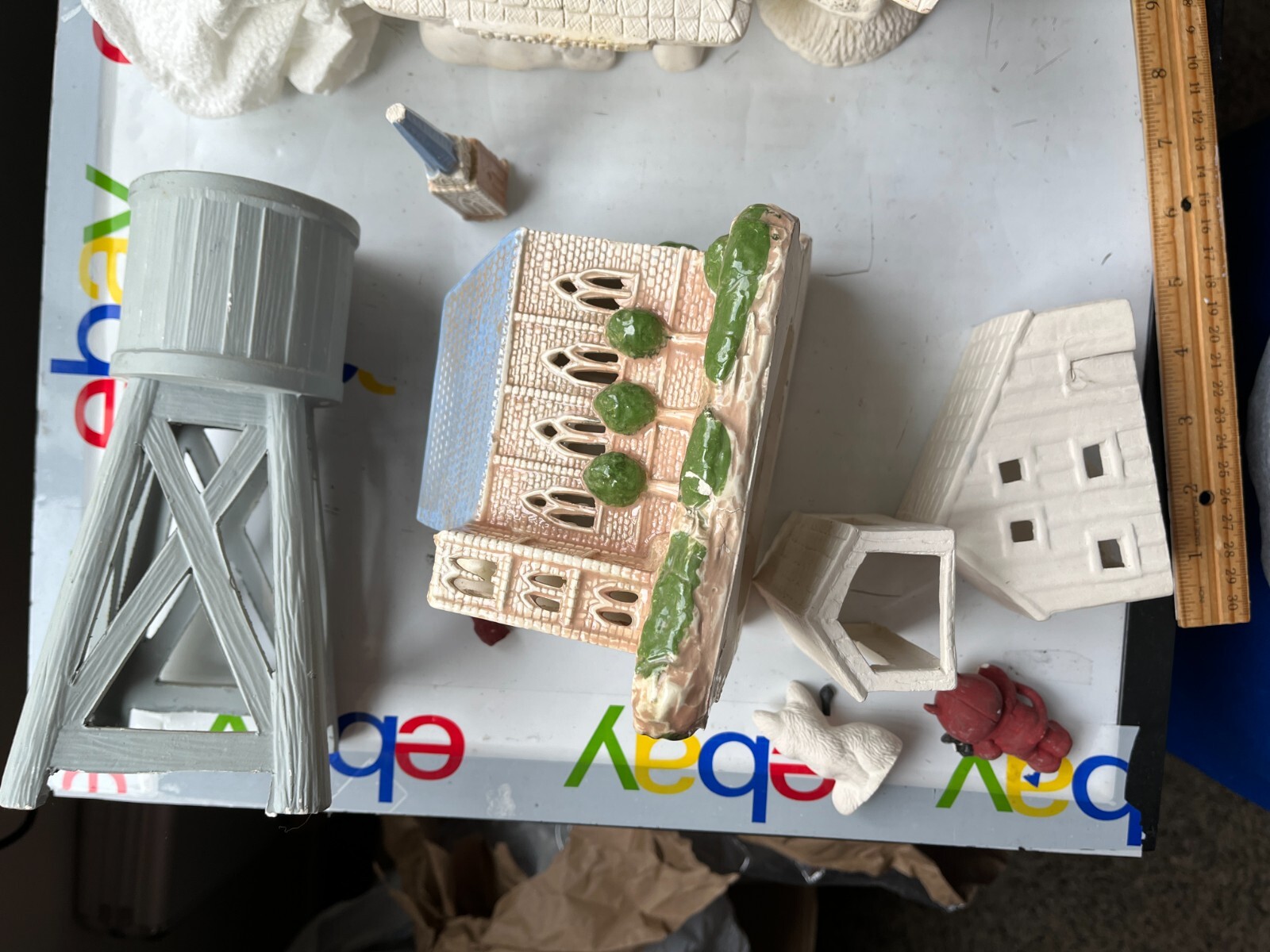 Lot of Ceramic Mostly Unpainted Figures Christmas Halloween Easter Village