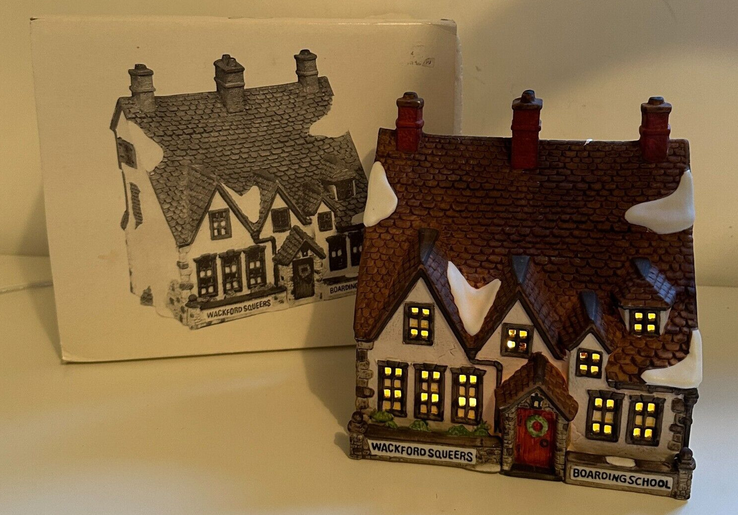 Dept 56 Dickens Village Wackford Squeers Boarding School RETIRED Boxed Light