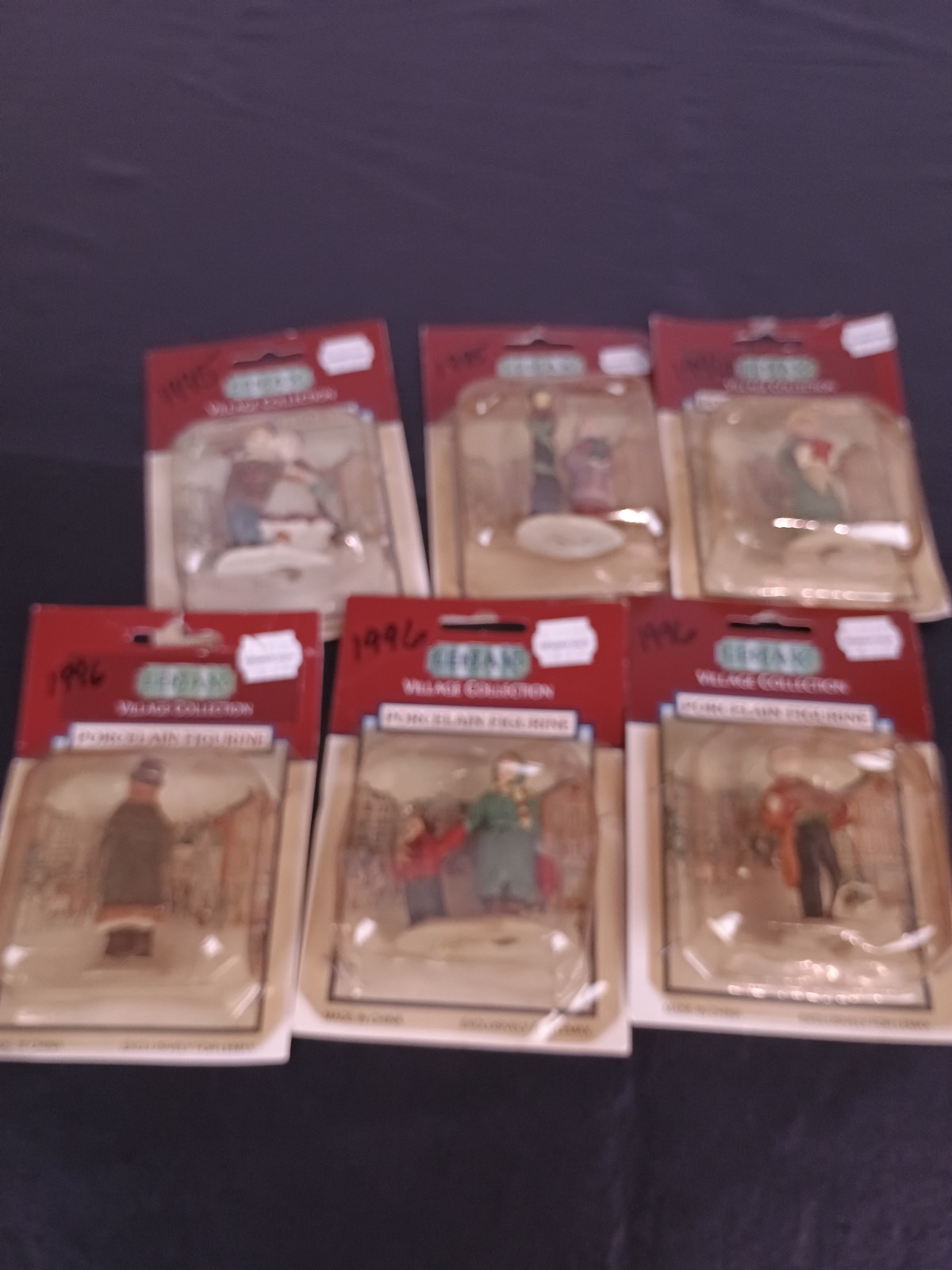 Lot 6 Lemax Christmas Village Porcelain Figurines Children Carolers Vtg ’95/96