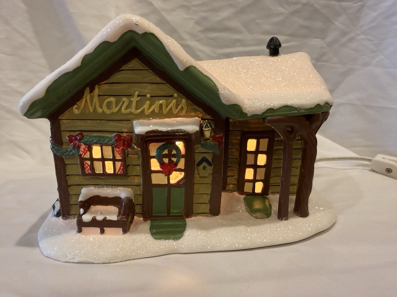It’s a Wonderful Life Illuminated Village “Martini’s Bar” w/ Bedford Falls Sign
