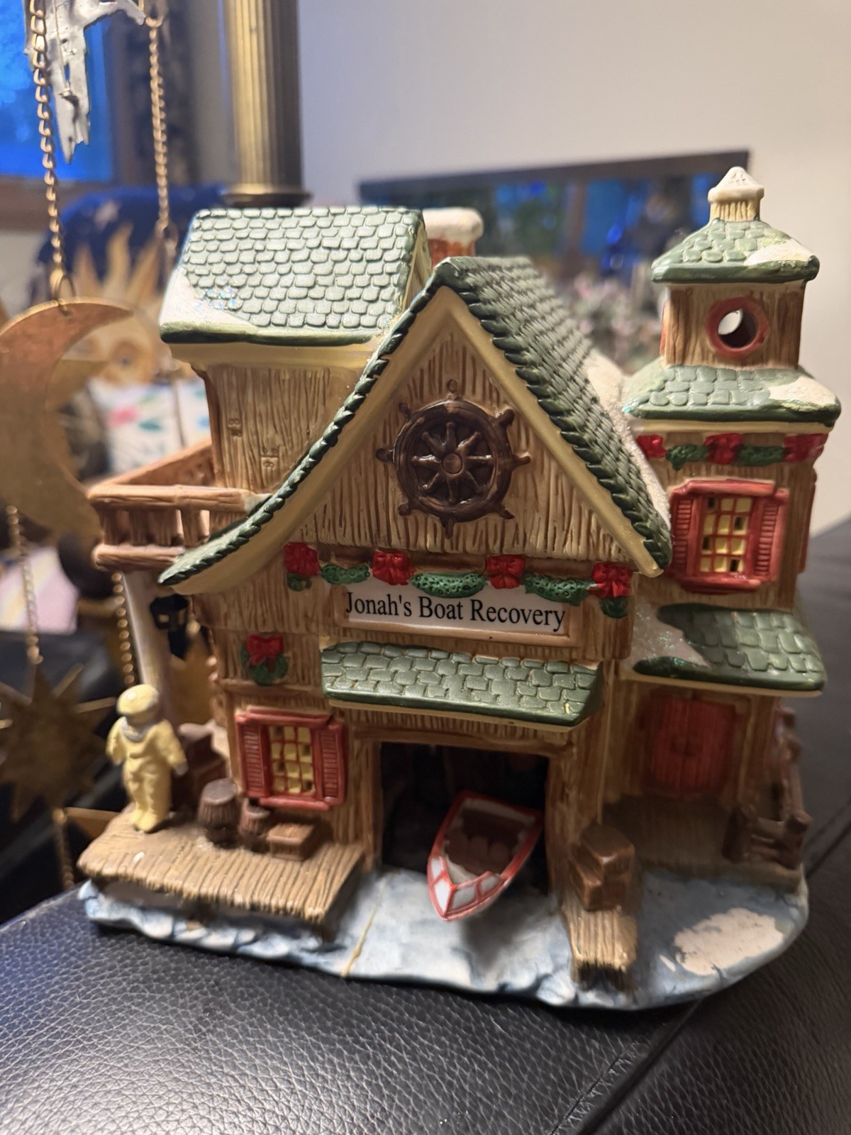 VTG Christmas Village ’04 Jonah’s Boat Recovery Collectible Coastal Lake