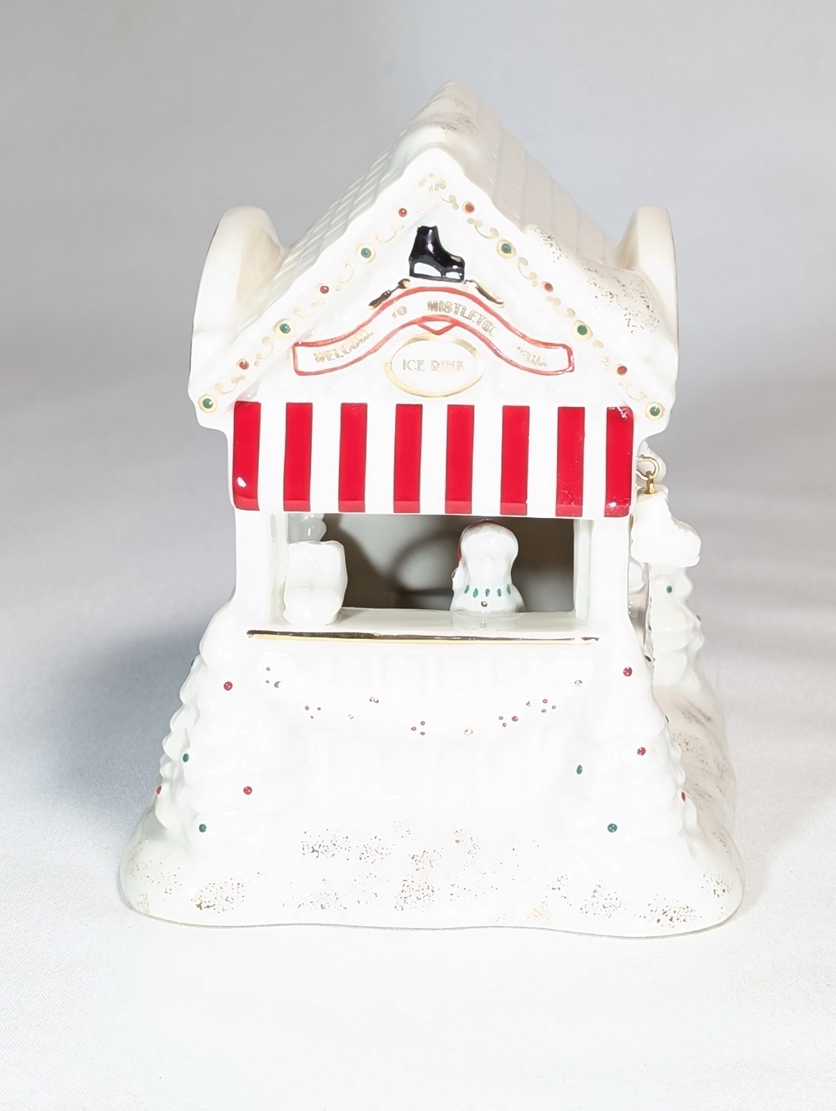 Lenox Mistletoe Park Series Skate Rental Rink Booth Village Treasures New