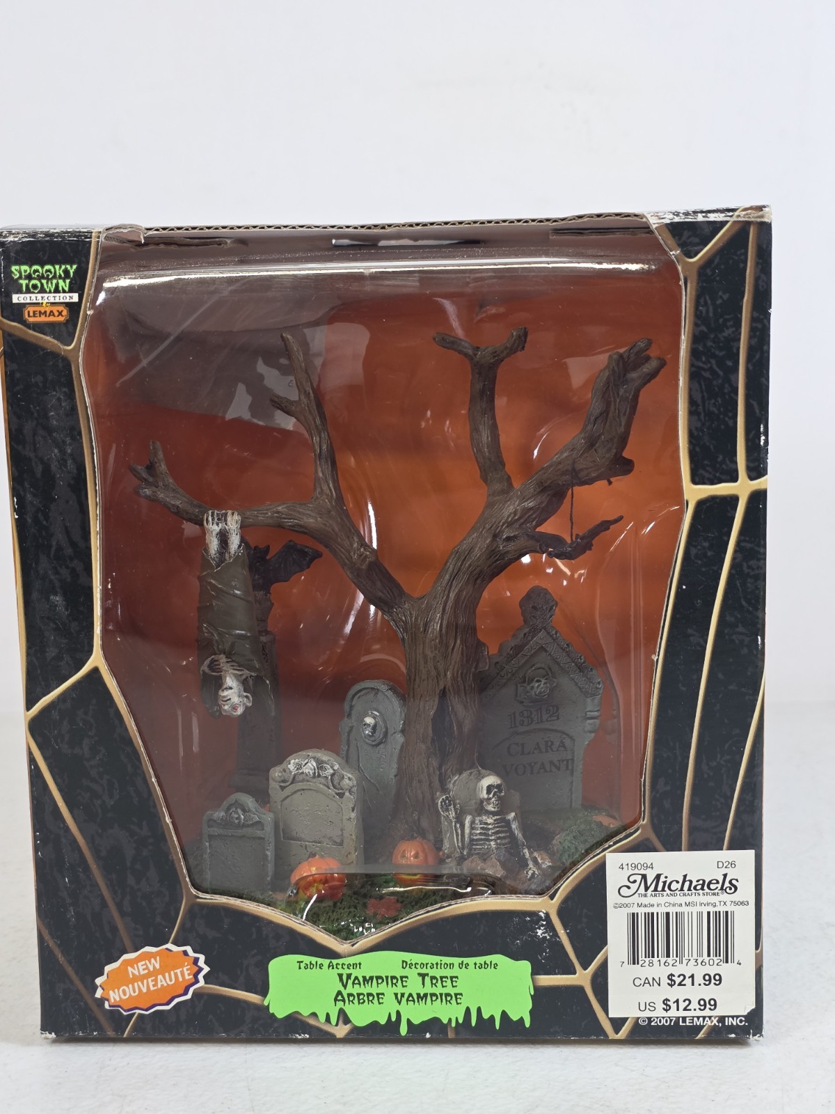 Lemax Spooky Town Table Accent Vampire Tree #73602 Retired 2007