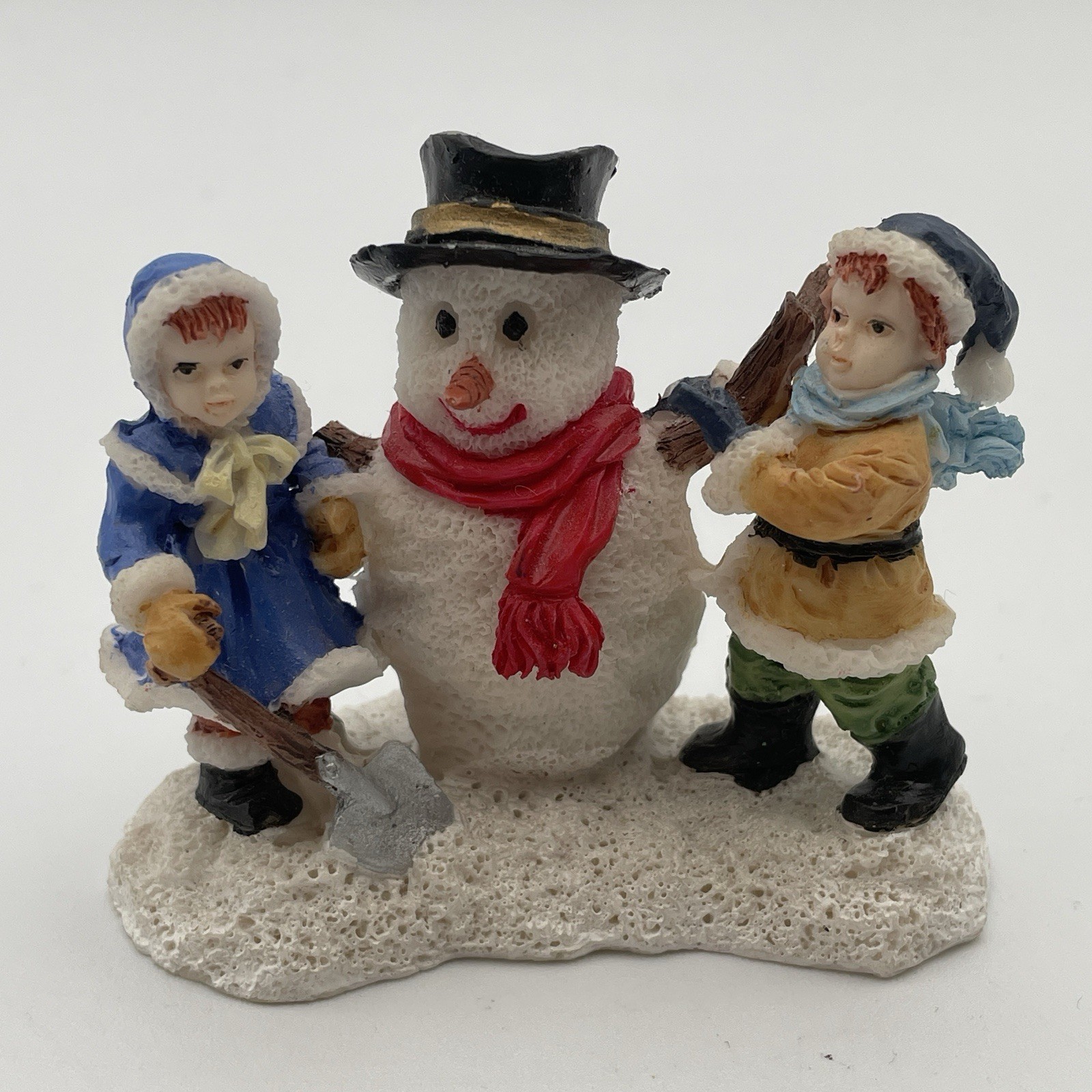 Christmas Village Accessories Children With Snowman Small Piece Replacement