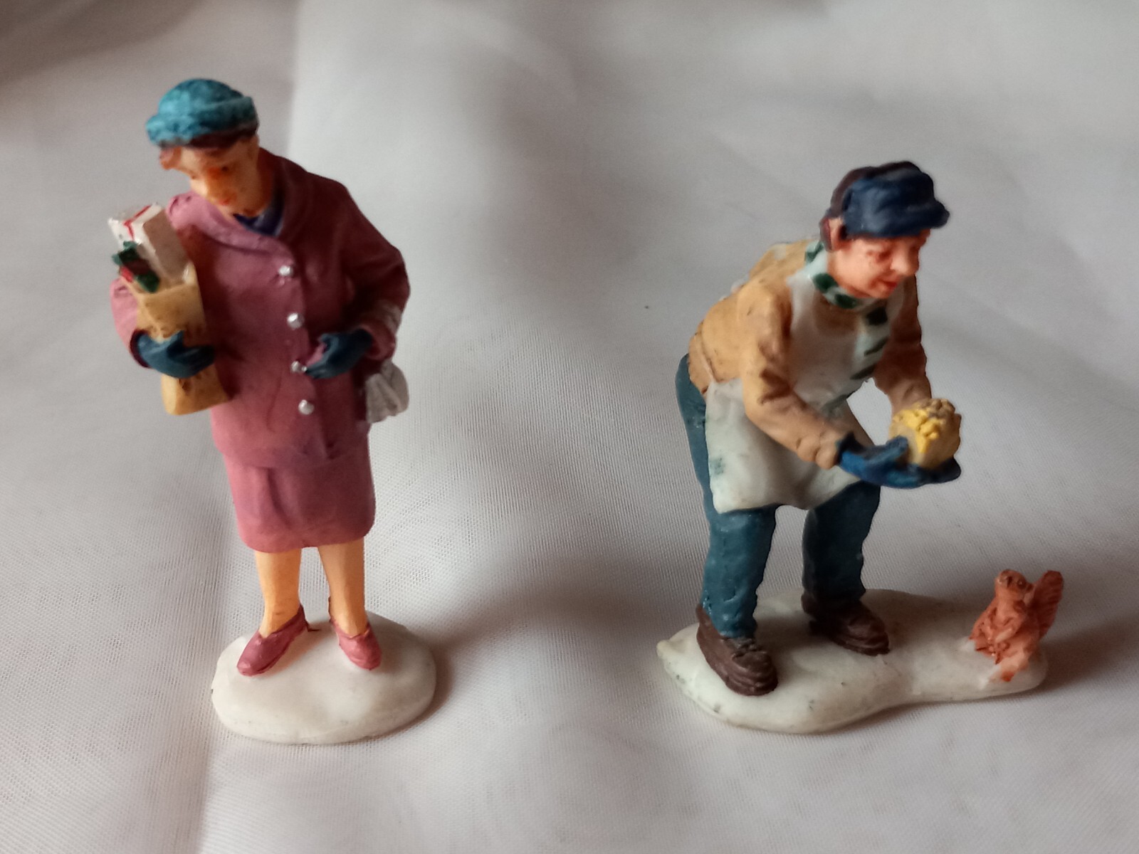 Two Lemax 1999 Roasted Chestnut Stand Figurines General Products. #C