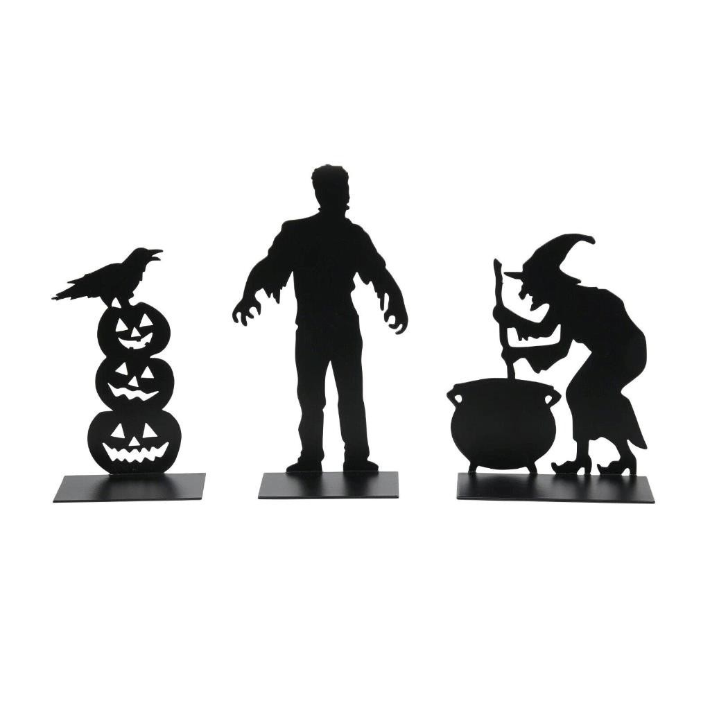 Dept 56 SPOOKY SILHOUETTES #6011479 NRFB Halloween Retired witch crow ghoul *
