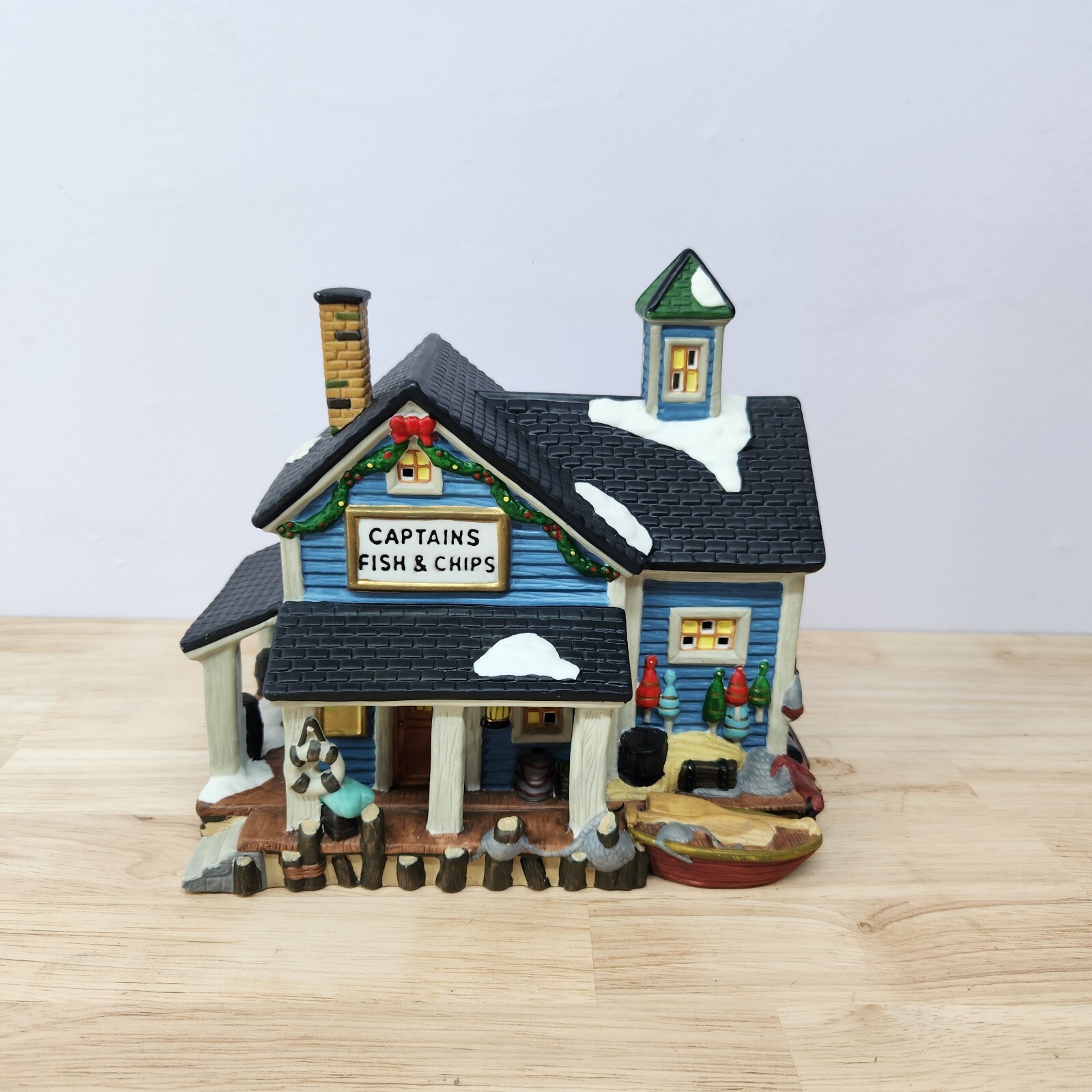 Copperfield Keepsake Captain’s Fish & Chips Porcelain Lighted-Christmas Village