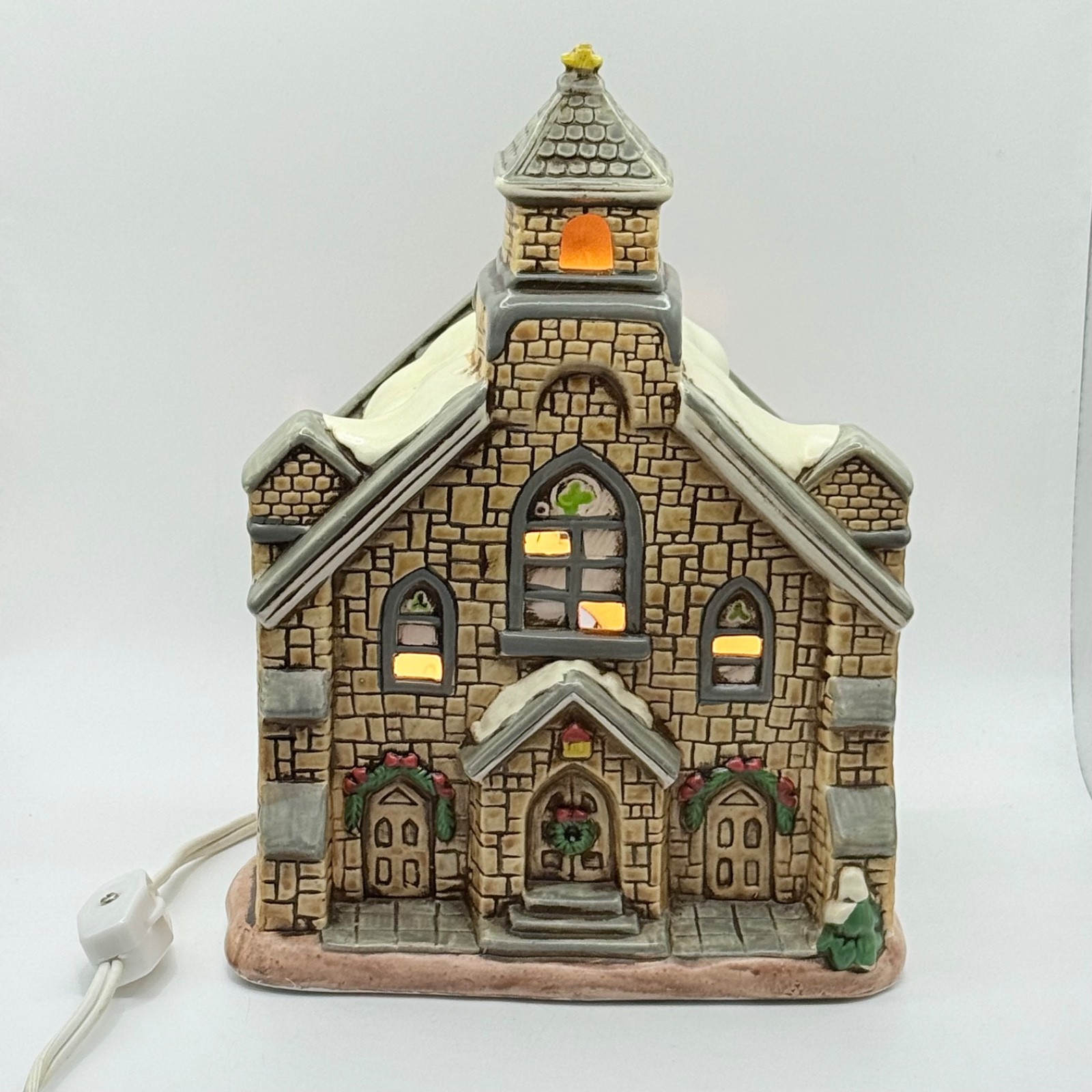 Lefton Colonial Village Light Up Church Designed By Byron Wood Christmas 1986