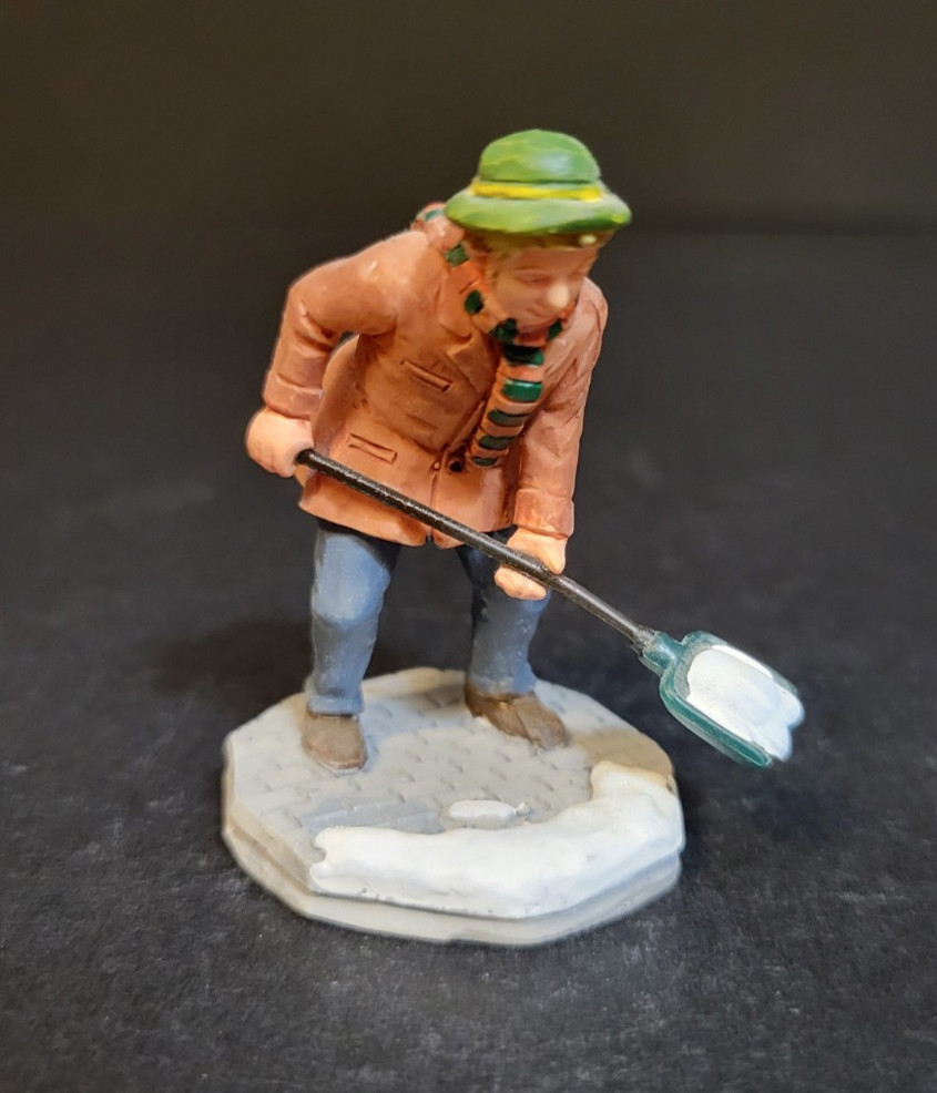 Lemax Christmas Village Town Shoveling Snow 22559 Clearing The Walk Path Shovel