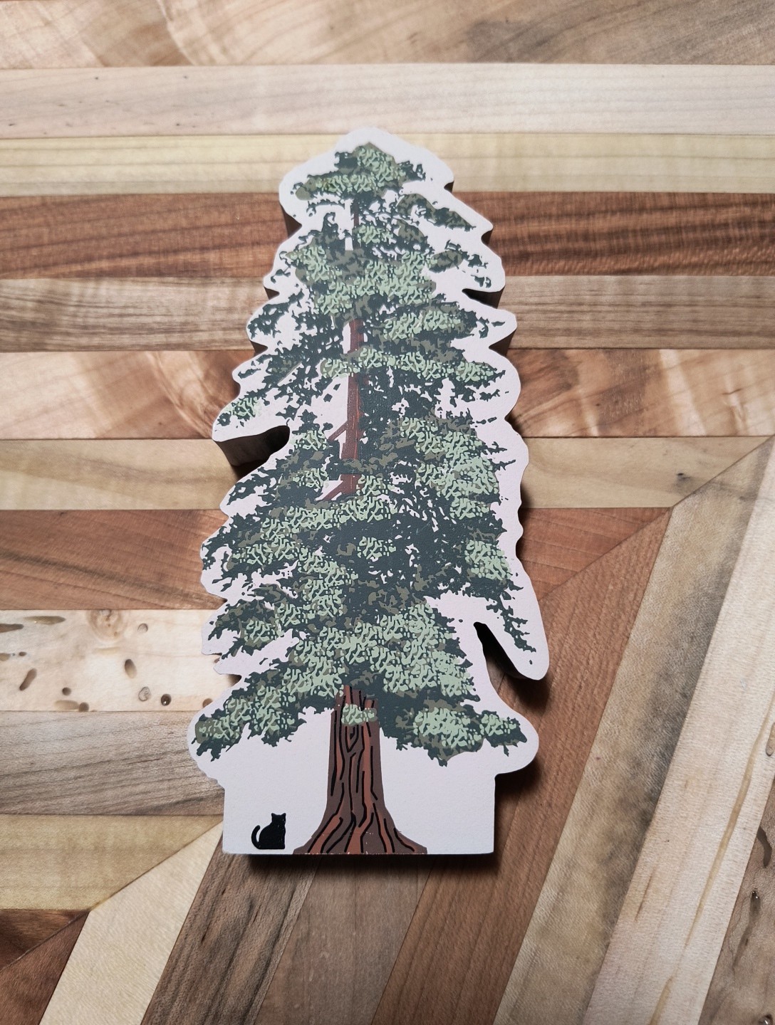 The Cats Meow #287 Redwood Tree 1997 Wooden Shelf Decor Faline