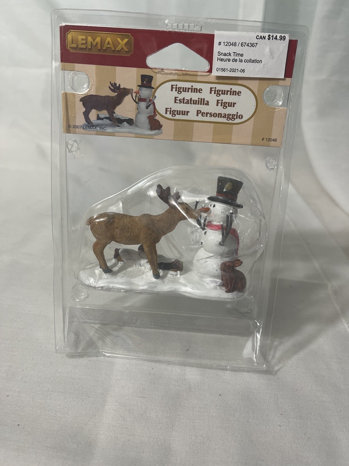 LEMAX Christmas Village Accessory Snack Time Snowman RARE Holiday Wildlife Cute
