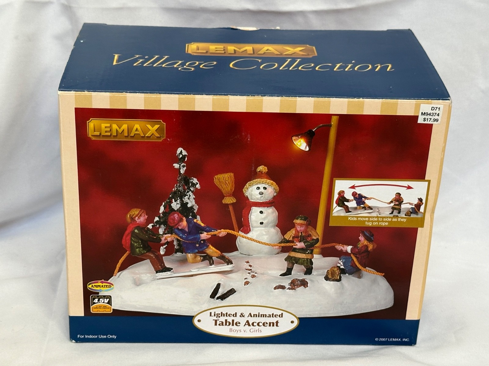 Lemax 84900 Lighted 2007 Village Collection Table Accent Holiday Boys v Girls