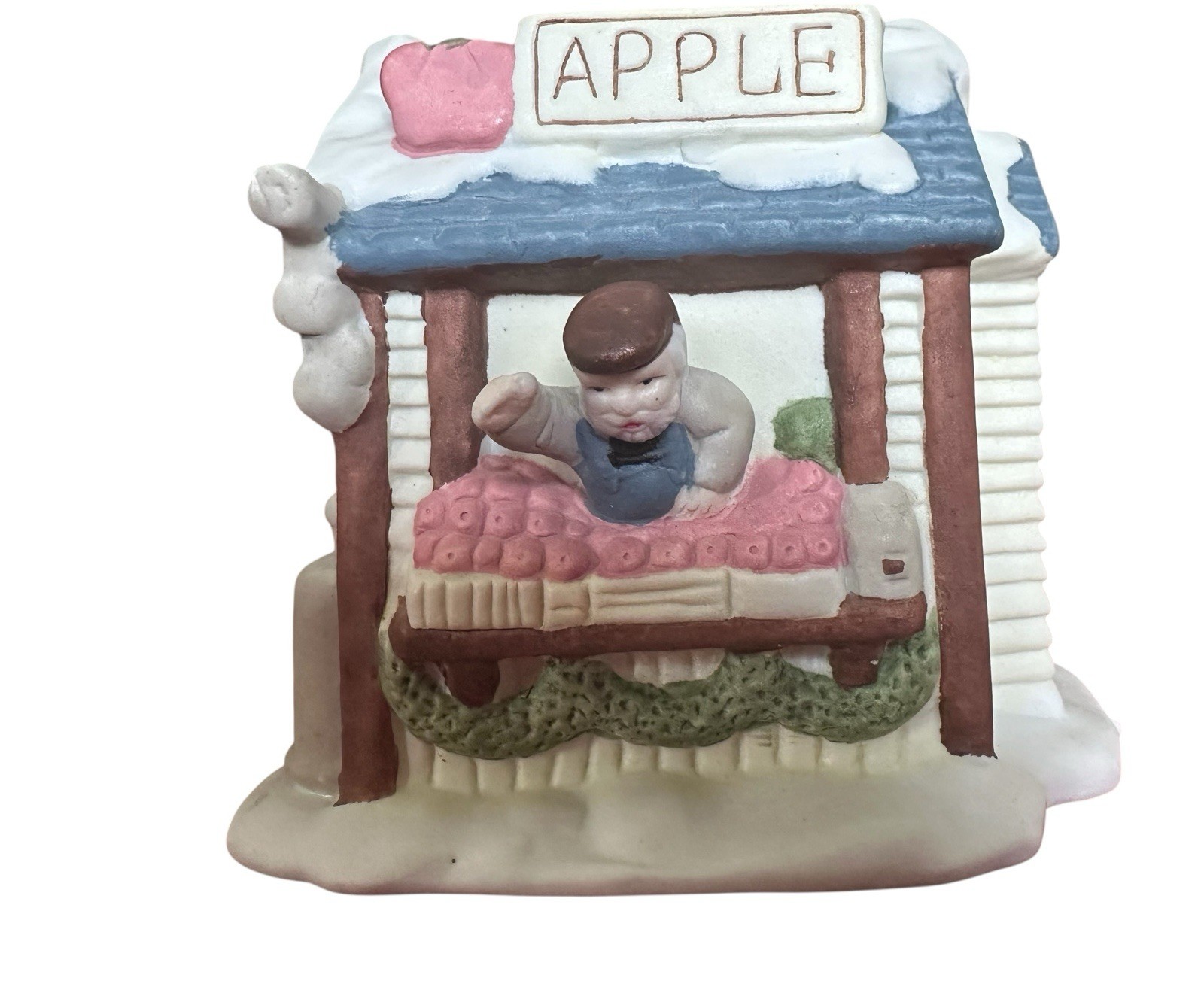 Winter Valley Vintage Cottages Porcelain Fruit Stand IOB Atico Christmas