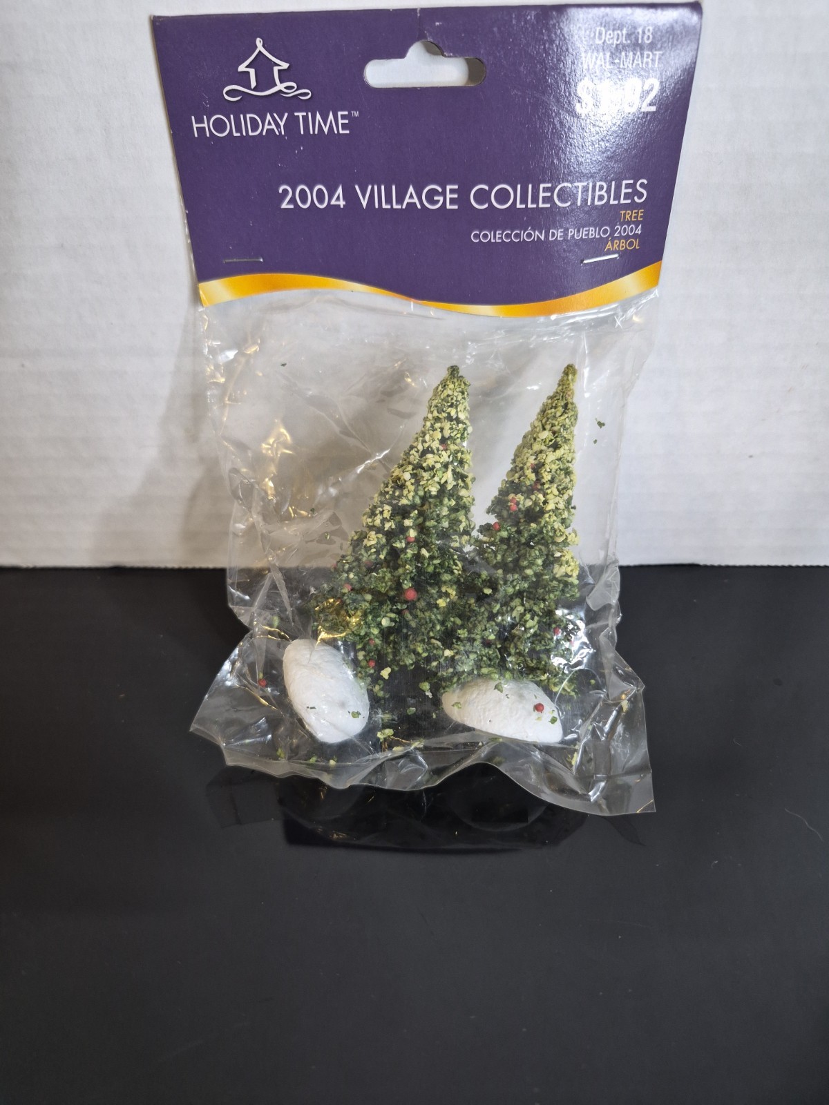2004 Village Collectibles Trees Holiday Time Two Christmas Trees