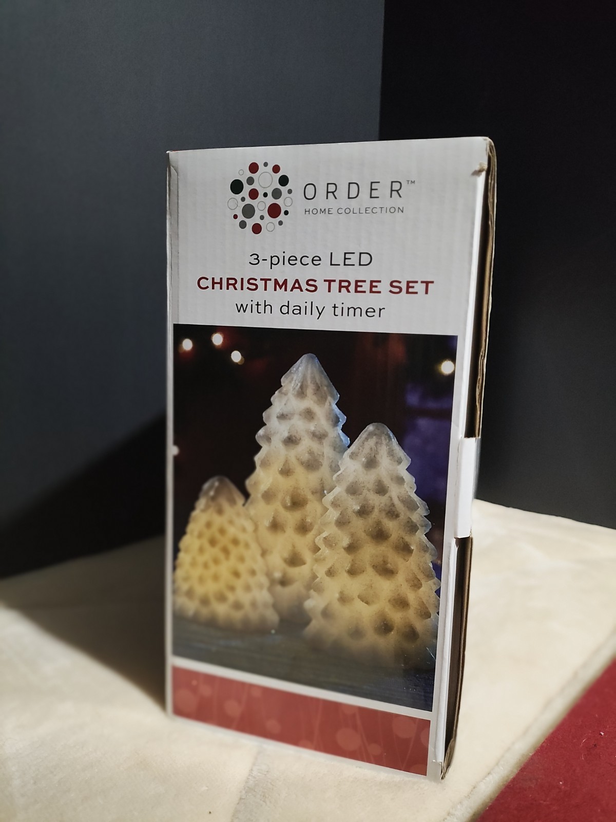 ORDER Home Collection 3-Piece LED Christmas Tree Set w/Daily Timer NEW
