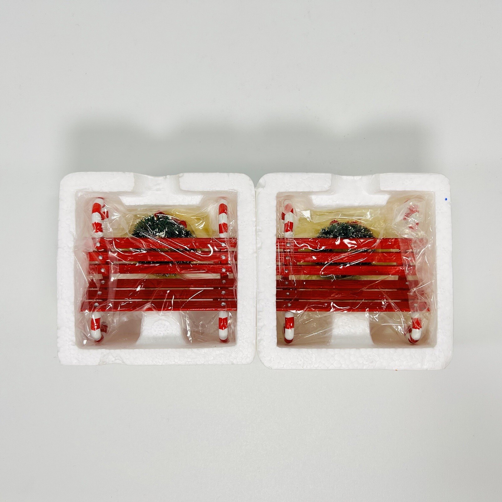 TWO Department 56 Candy Cane Bench Village Accessories Retired 1997 52669 W BOX