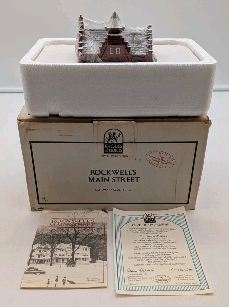 Rockwell’s Main Street Christmas Village The Town Offices Rhodes New In Boxes