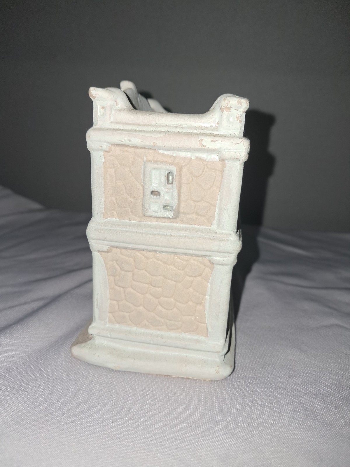 Ceramic Christmas Village Post Office Building House, Painted Multicolor