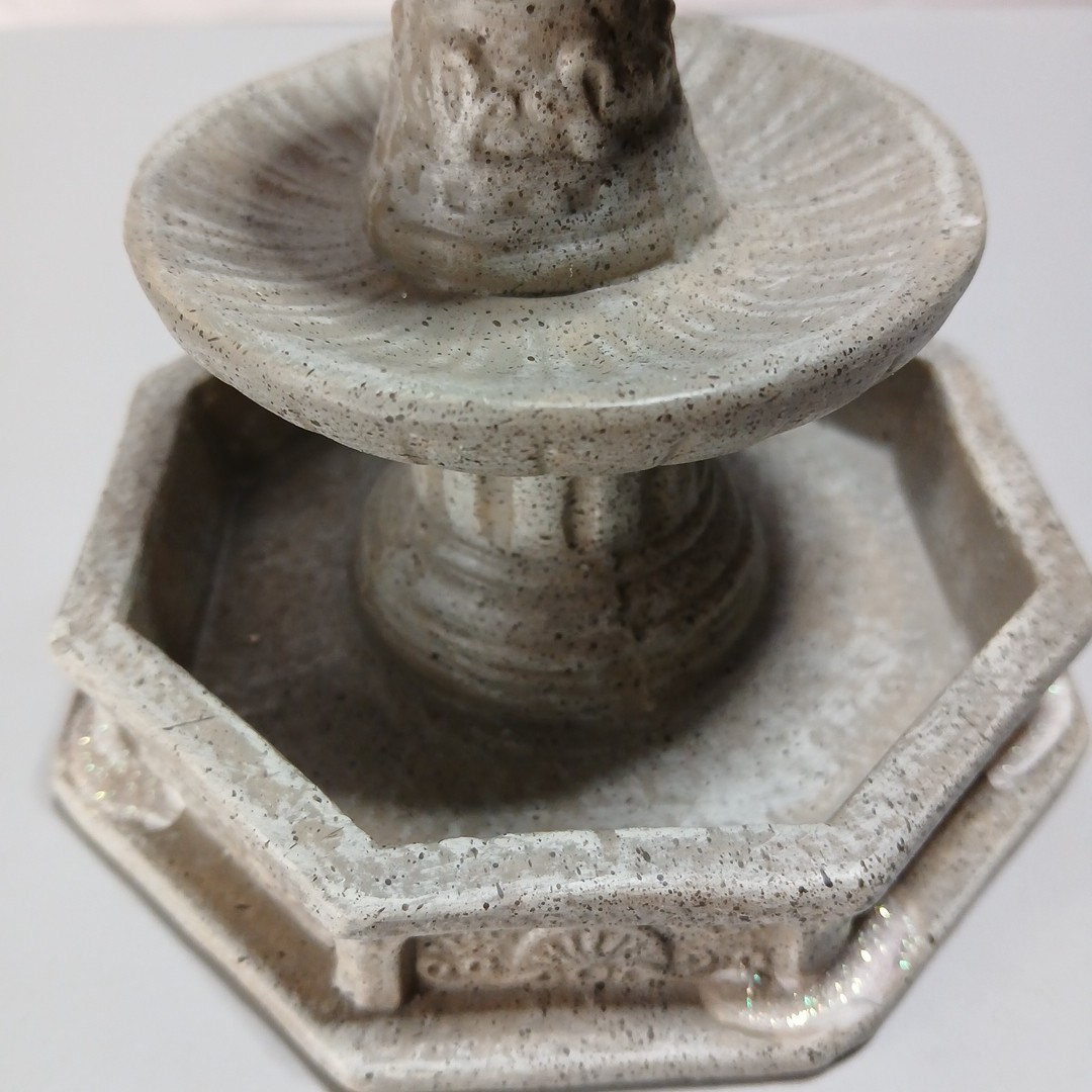 Village Bird in Birdbath Miniature Accessory Cardinal Bird And Cherub Angel