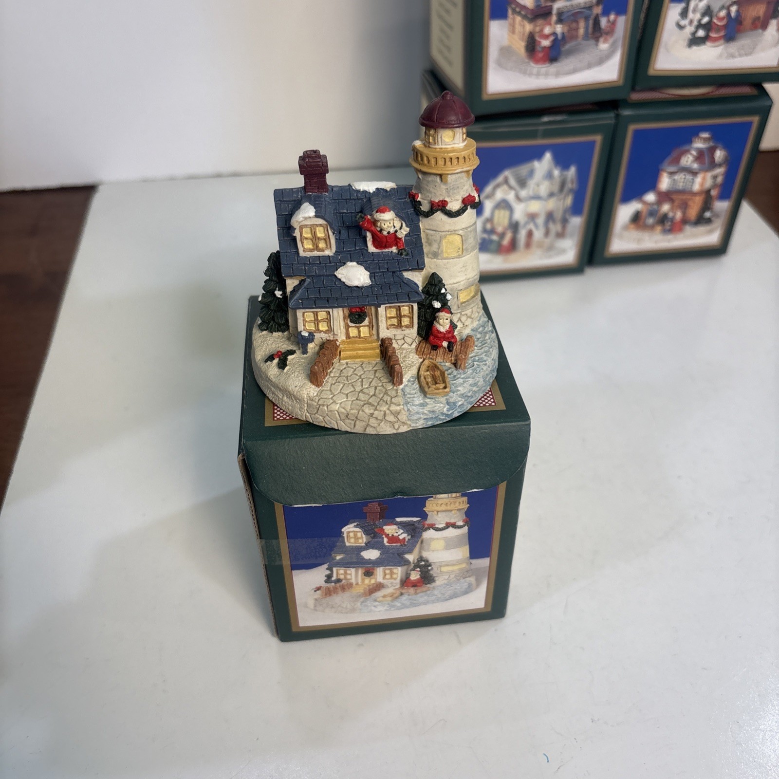 SET OF 12 Christmas Vintage Crystal Falls Village Buildings, 4pc 1992, 8pc 1994