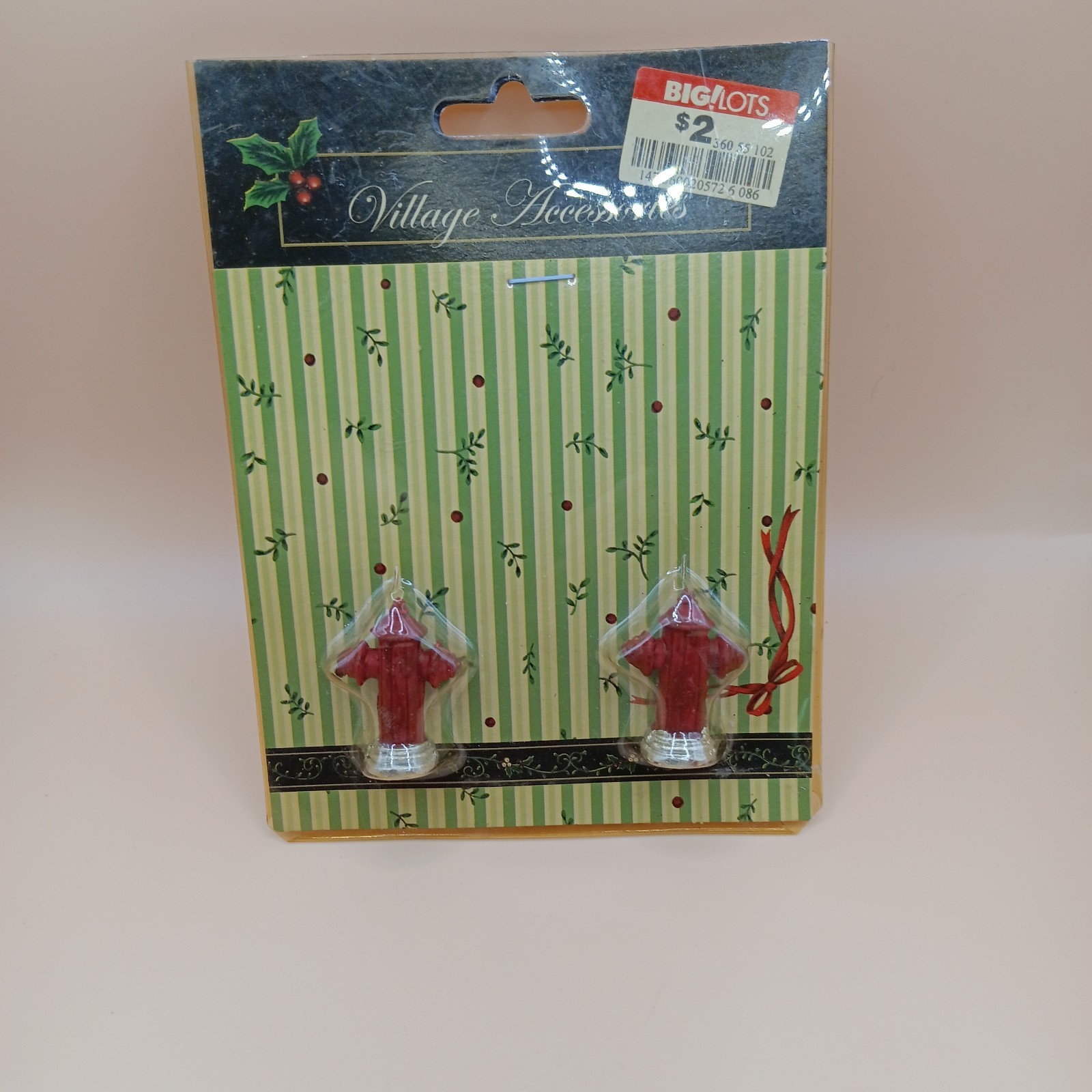 Vintage Holiday Miniture Christmas Red Fire Hydrants Village