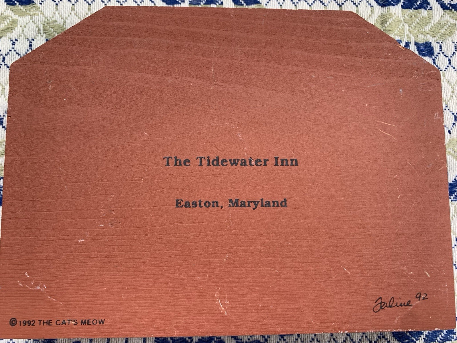 Cats Meow Village THE TIDEWATER INN Easton Maryland Historic MD SHELF SITTER