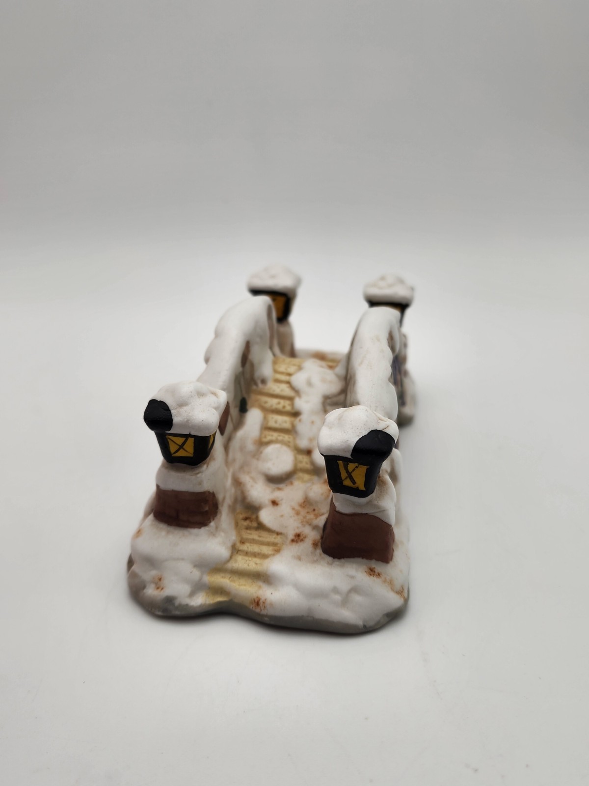 Christmas Village Accessories Stone Bridge Ceramic Winter Holiday Decor