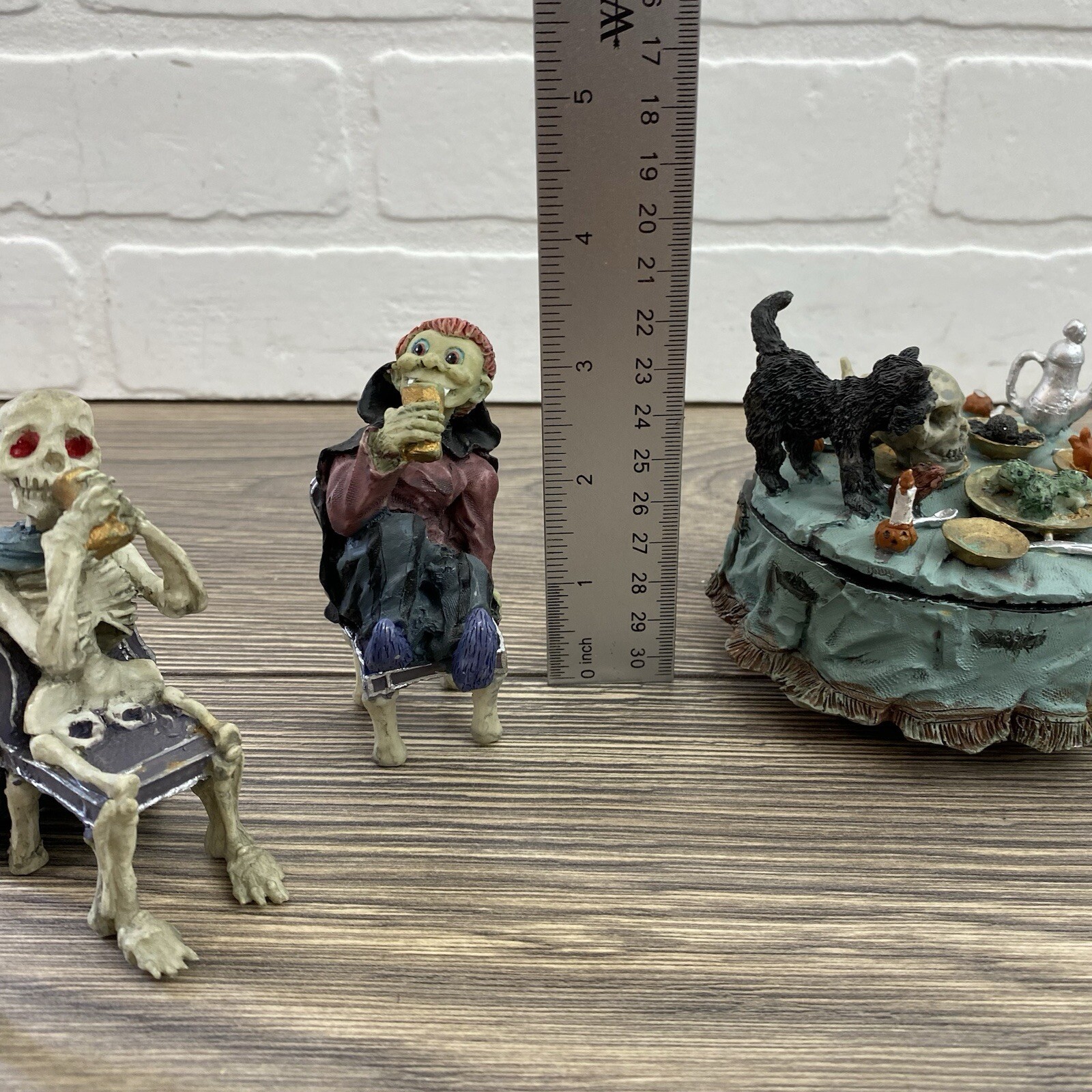 Lot of 12 Misc Halloween Village scary figures Cat Skeleton Witch Mummy
