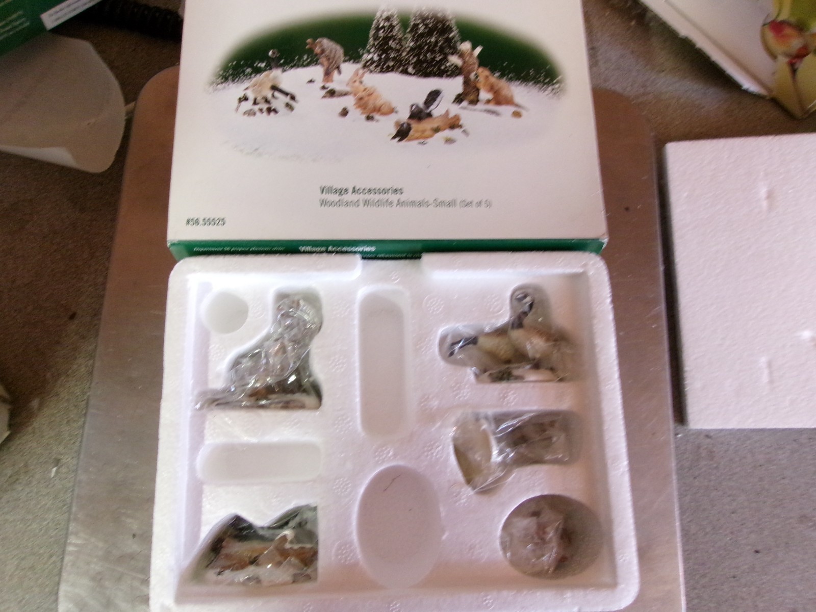 Dept 56 Woodland Wildlife Animals Small Set Of 5 Christmas Village Accessory Y