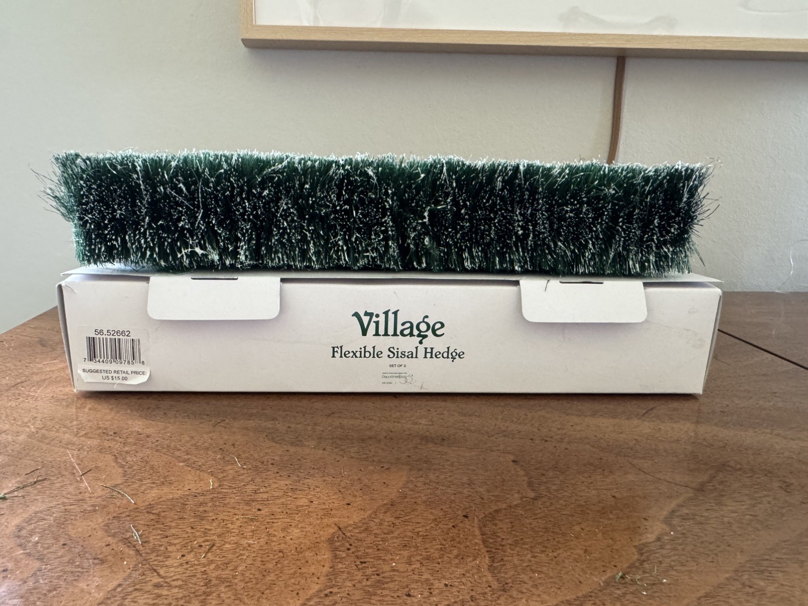 Department 56 Village “Flexible Sisal Hedge” (Set of 3) #52596 New In Box