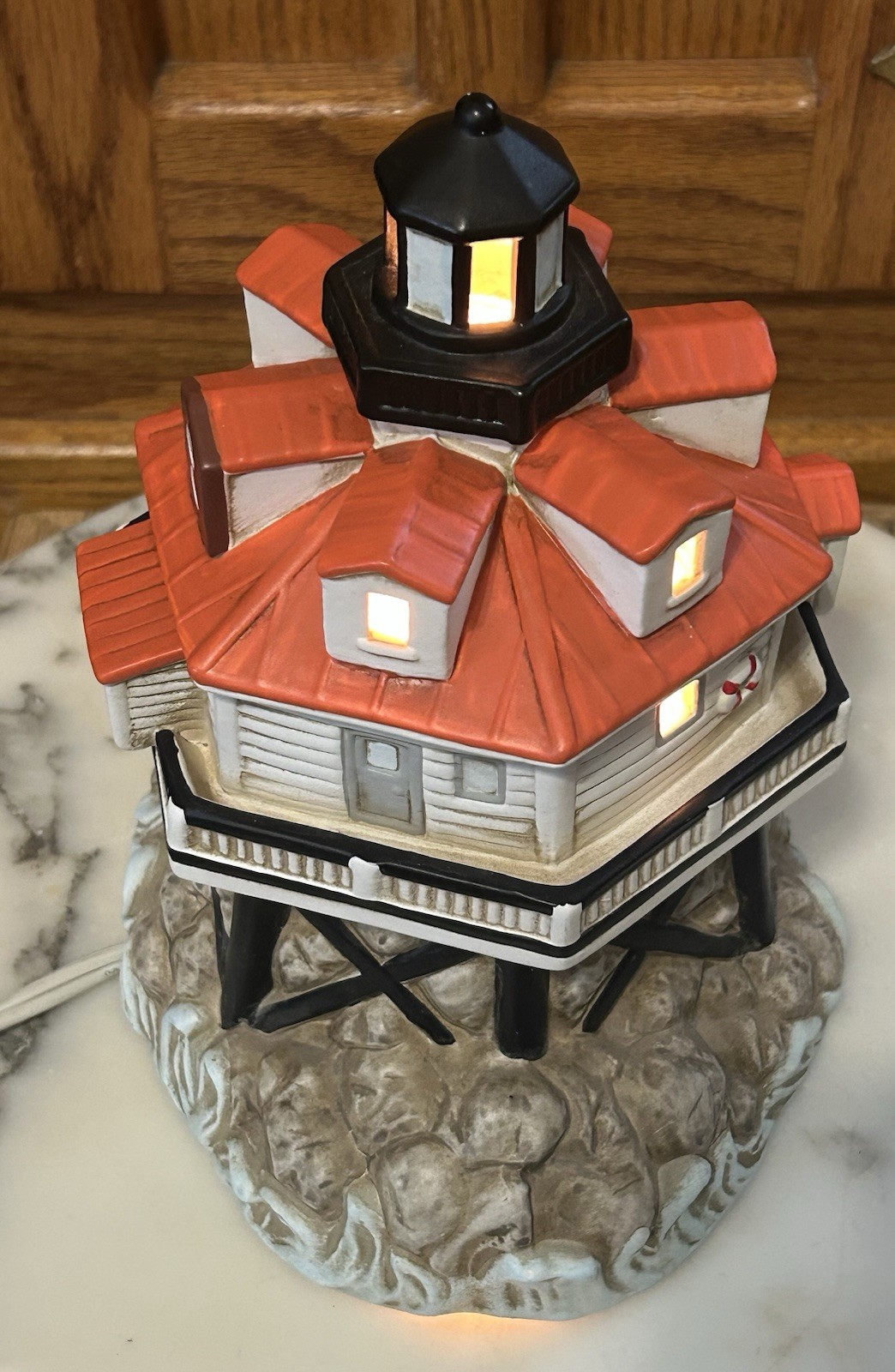 Vintage 1995 GEO. Z. LEFTON Shoal Lighthouse Thomas Point Maryland (Lighted)