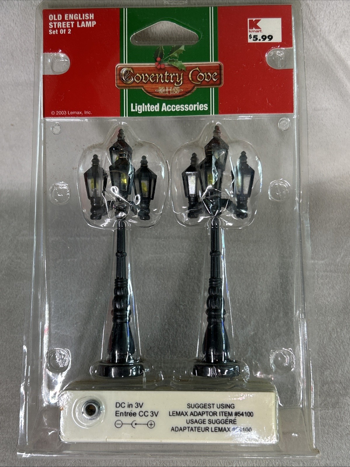 Lemax Village 2003 Coventry Cove Set of 2 Lighted Street Lamp 34902 New Old Stoc