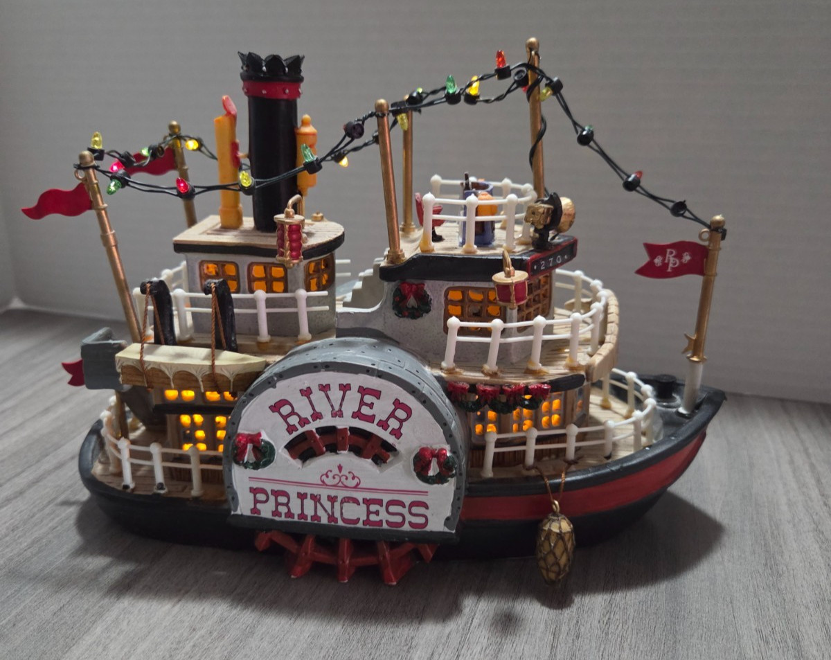 Lemax Village Collection River Princess Boat Christmas Village Lights Works