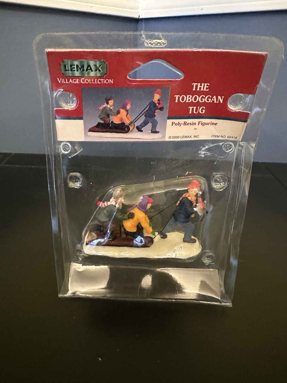 Lemax Christmas Village Town The Toboggan Tug 02418 Children Pulling On Sled