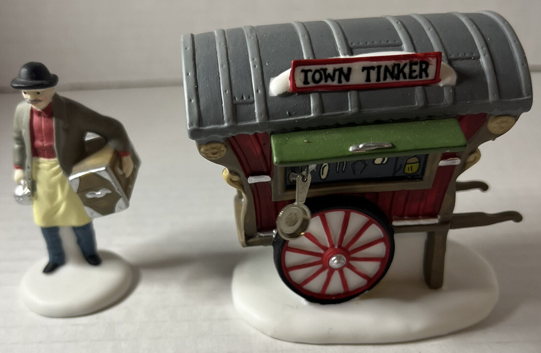 Dept 56 Heritage Village Collection “TOWN TINKER” #56464 Set 2 EUC