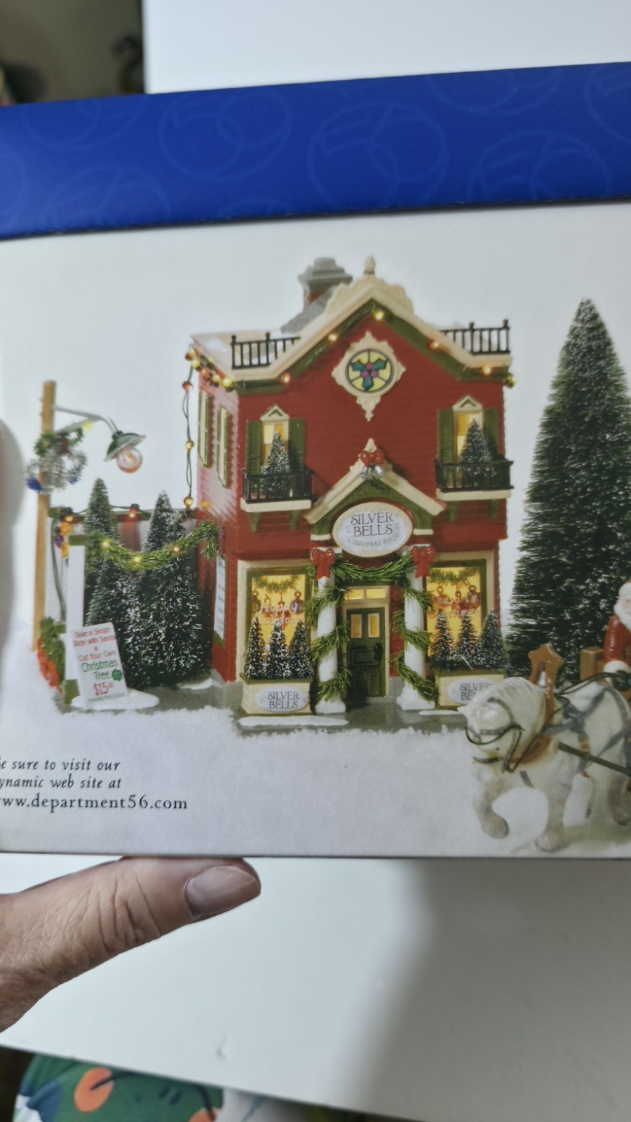 Dept 56 Silver Bells Christmas Shop Snow Village #55040 Gift Set Works, Complete