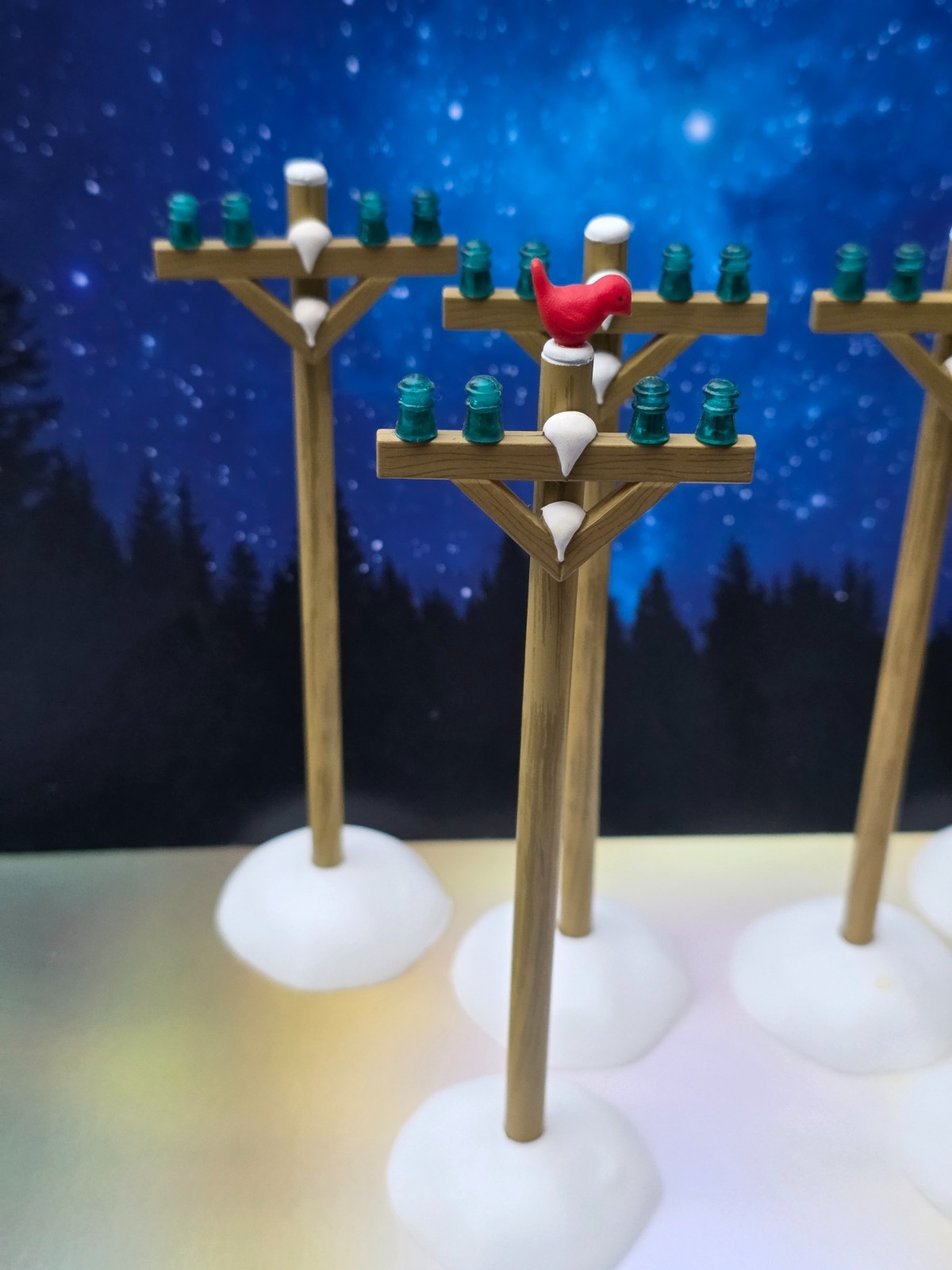Dept 56 Set of 6 Christmas Village Telephone Poles insulators NO Wires 52656