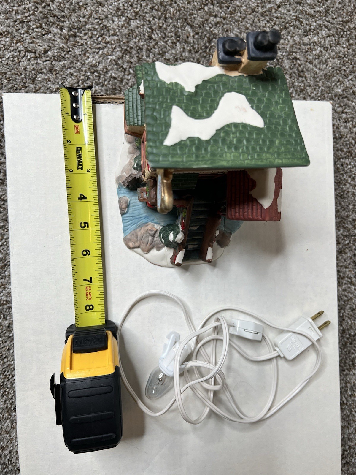 Christmas Streets Tally Ho Tavern 1999 lighted building Village With Cable